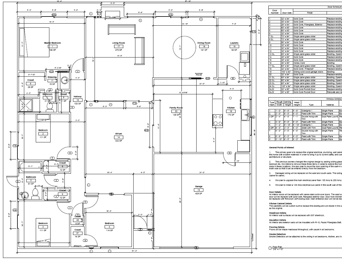 Eichler floor plans in Autodesk Revit Marin Homestead