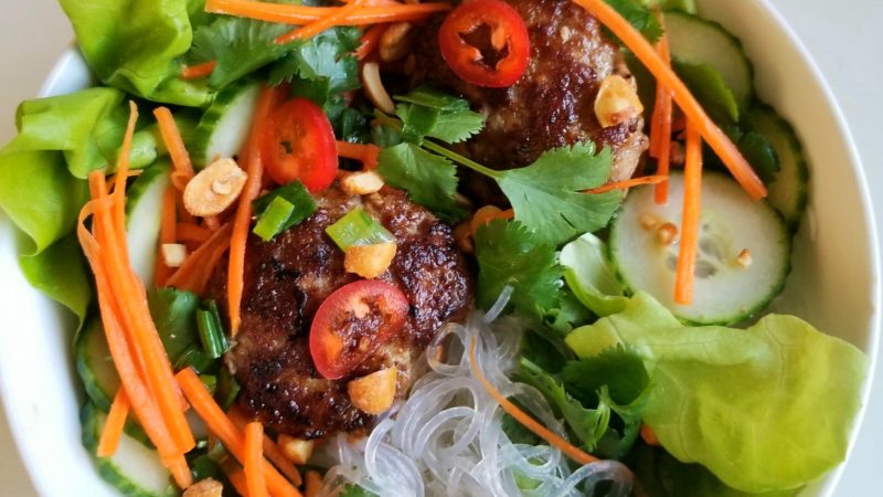 Bun Cha (Vietnamese Lemongrass Meatballs)